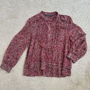 ZARA Paisley Red Blouse